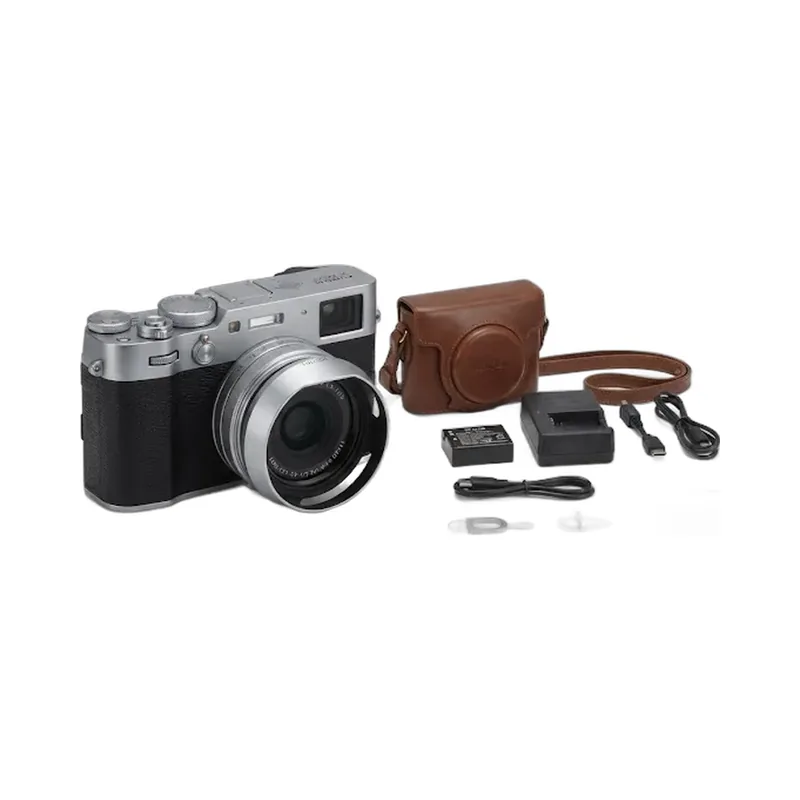 Fujifilm X100V camera in silver